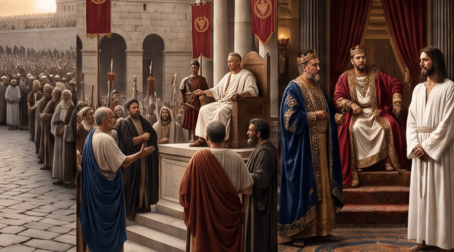 Die 7 Gerichtsverhöre Jesu bis zur Kreuzigung